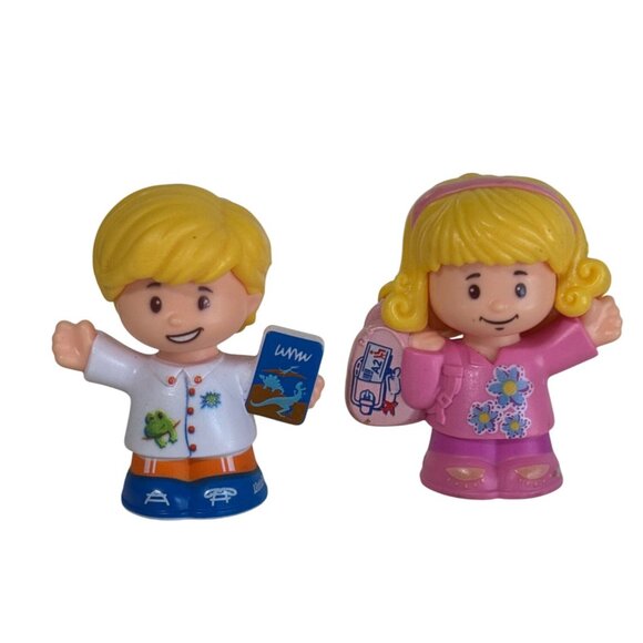 Fisher Price Little People School Eddie Sarah Lynn Twins Backpacks 2016 Figures - Picture 1 of 5